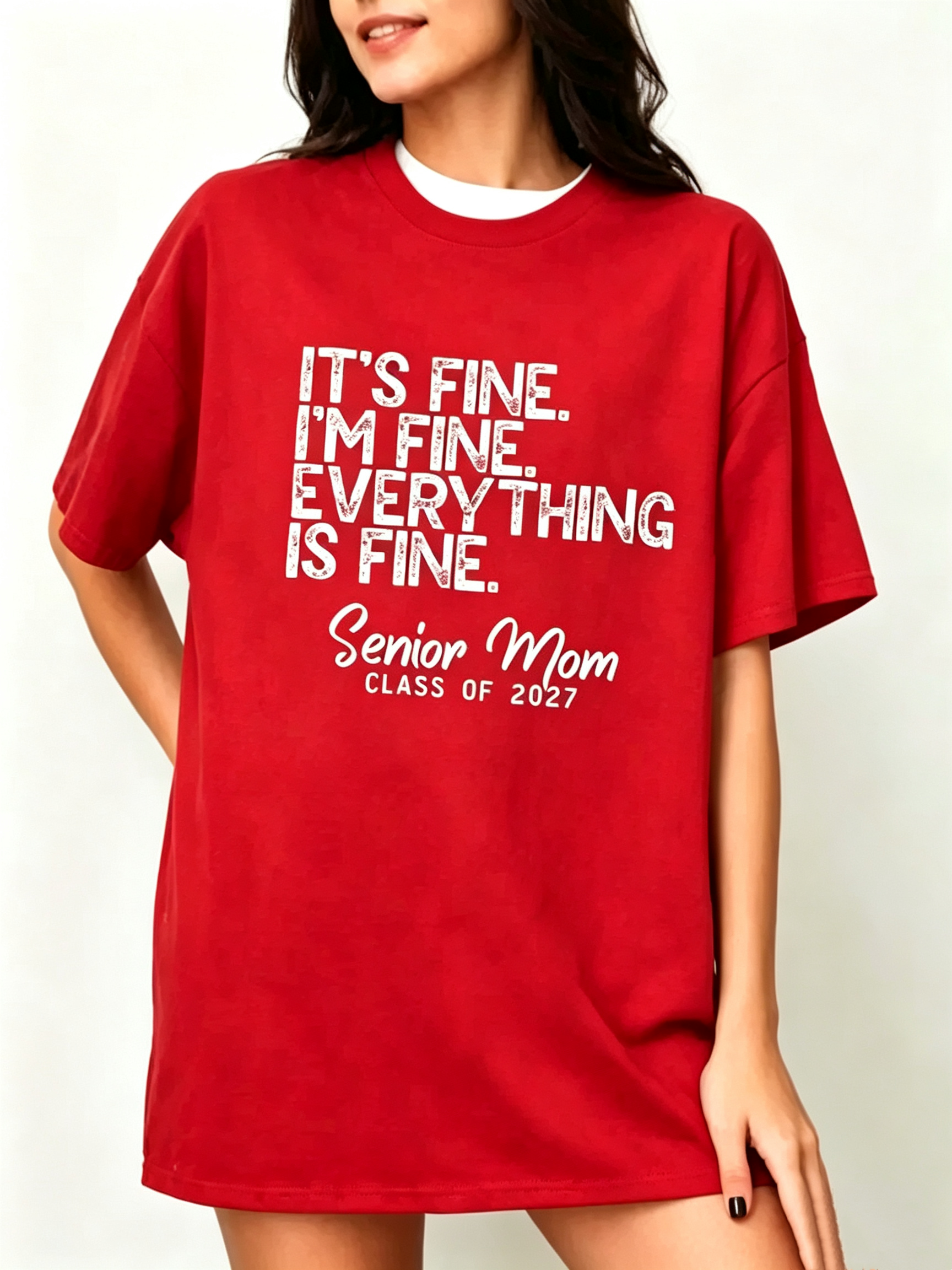 Senior Mom Class of 2027 Proud Parent Graduation T-Shirt