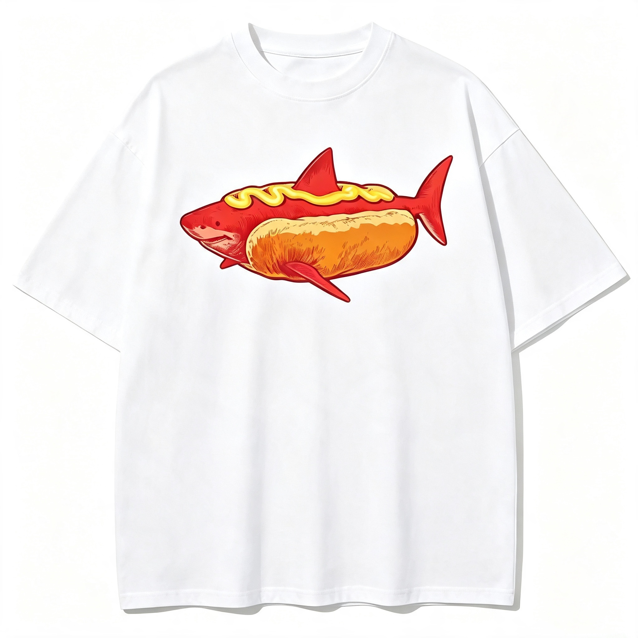 Shark Hotdog Funny Food Meme T-Shirt