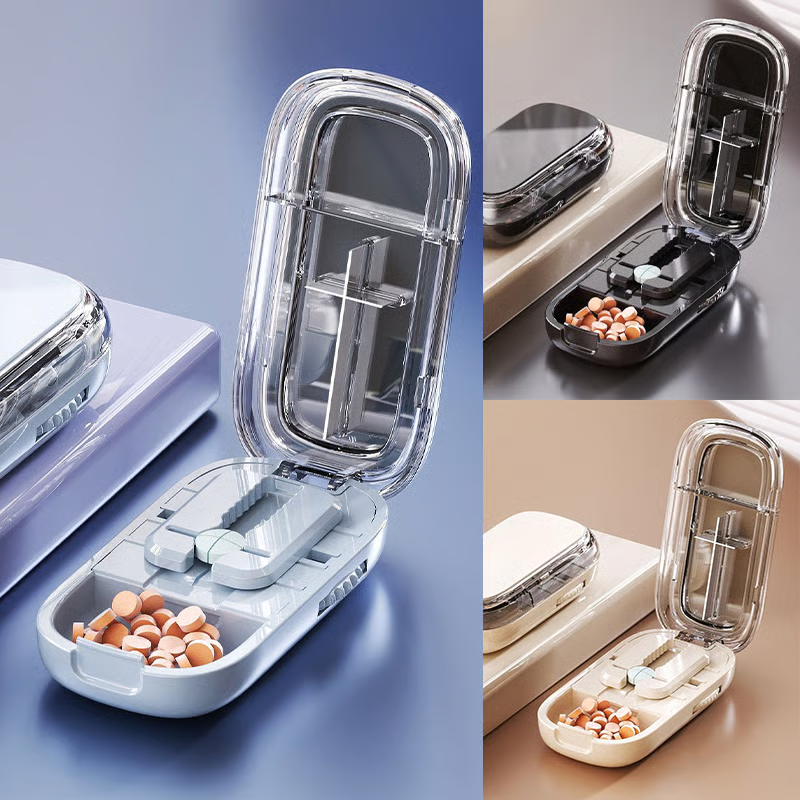 Pills Splitter Portable Multifunctional Convenient Pill Case