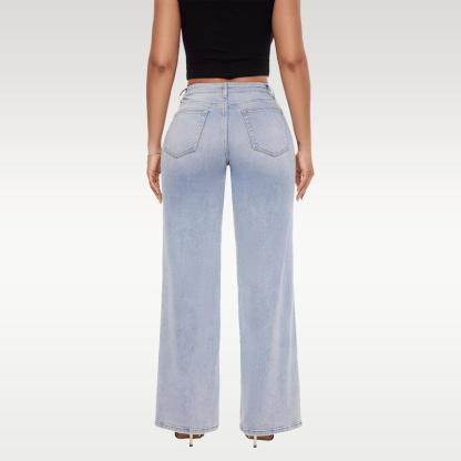 ⏰LAST DAY HALF PRICE💥High Rise Vintage Wash Tummy Control Top Straight Leg Jeans