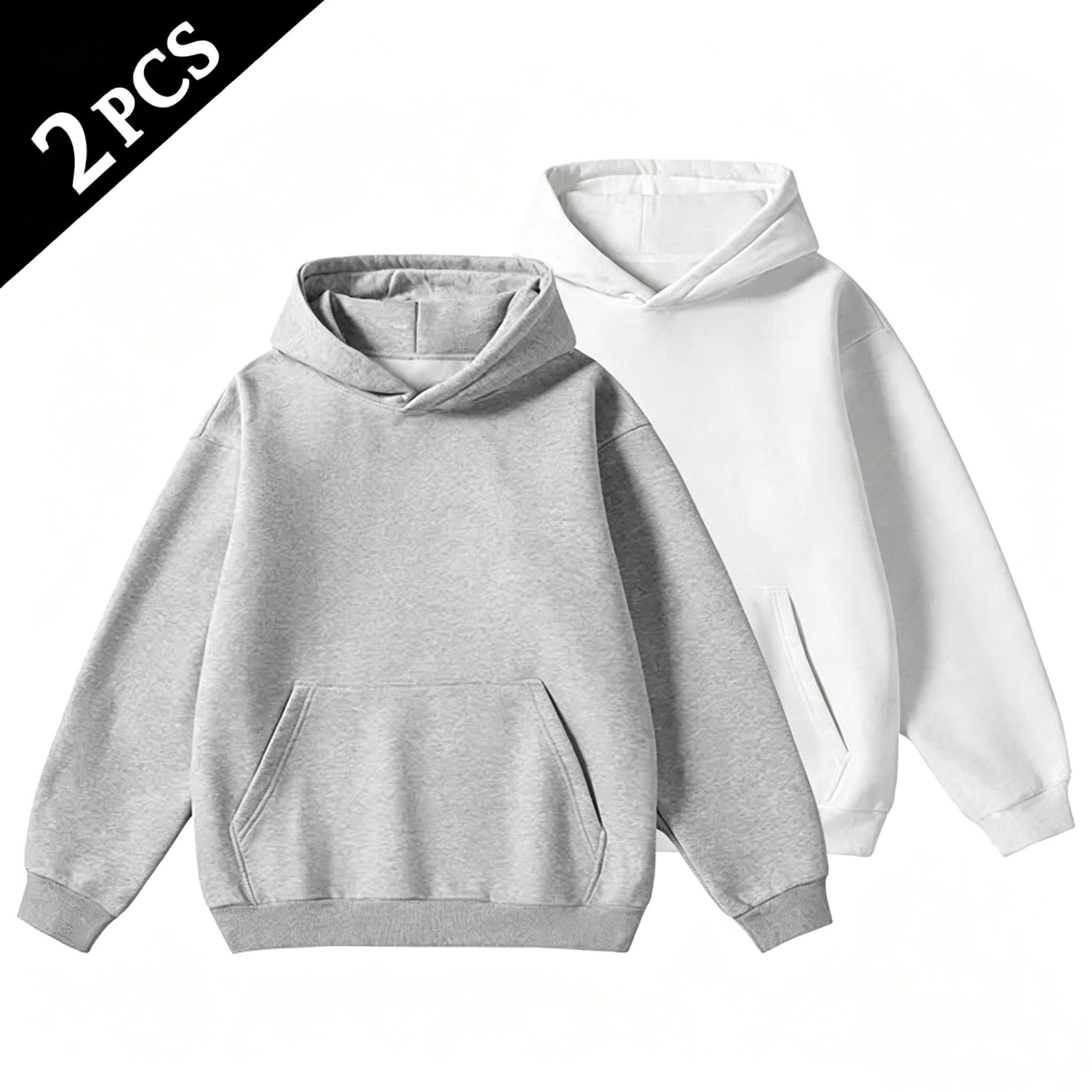 2-Pack Cotton Blend Hoodie – Soft Breathable Regular Fit
