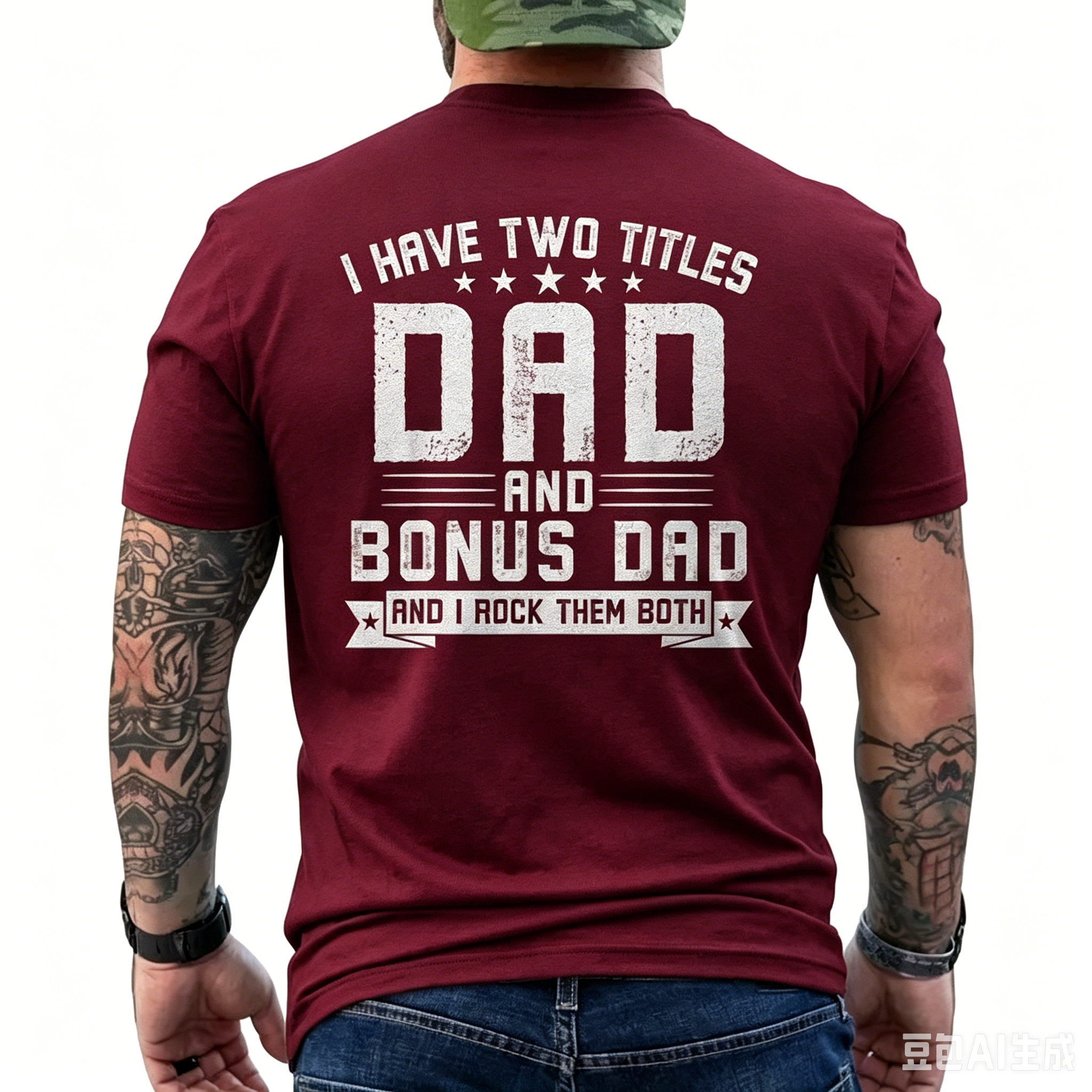 "I Have Two Titles Dad And Bonus Dad" T-Shirt