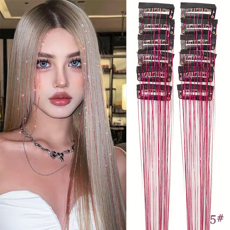 🏆Flash 49%⚡ 50K+ SOLD! Almost Gone -✨Clip-in Tinsel Hair Extensions（A set of 12 pieces）