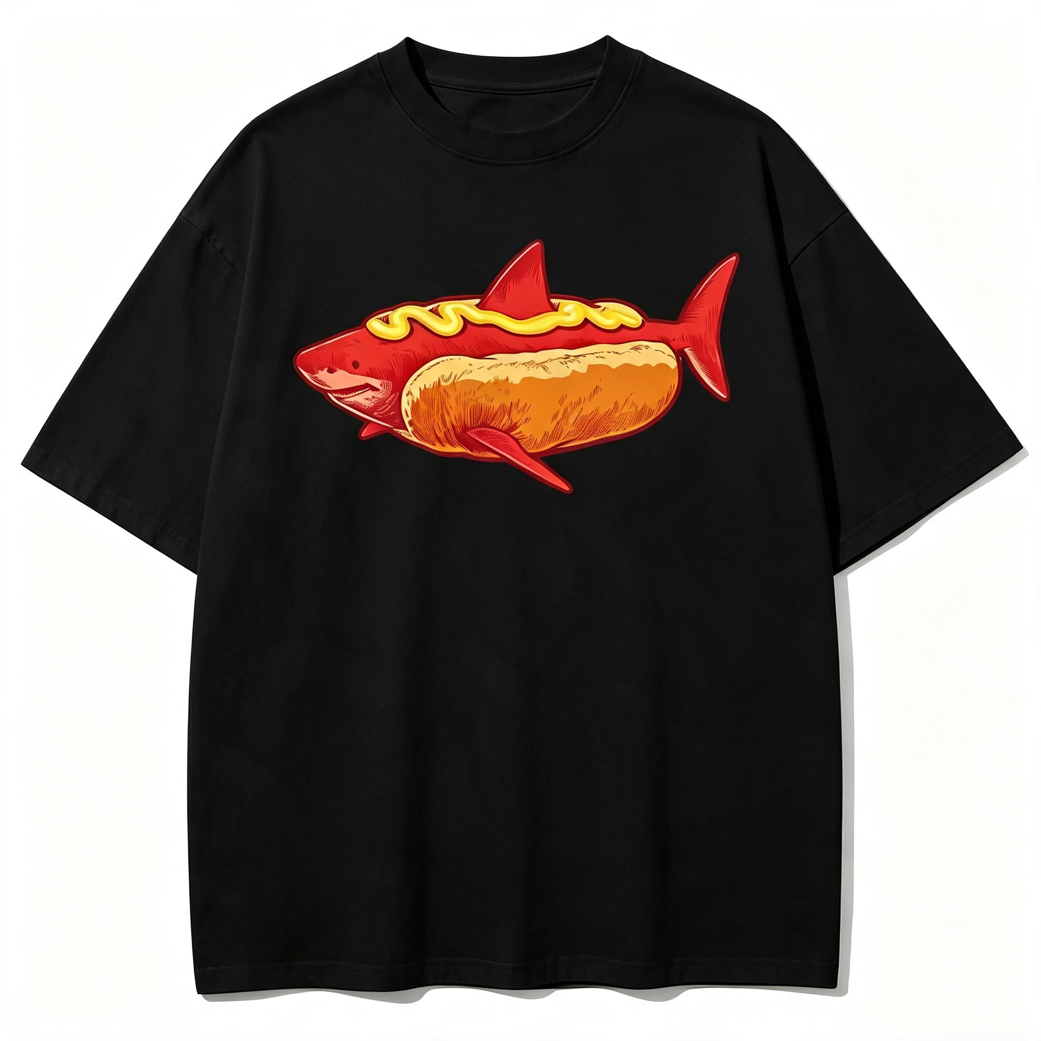 Shark Hotdog Funny Food Meme T-Shirt