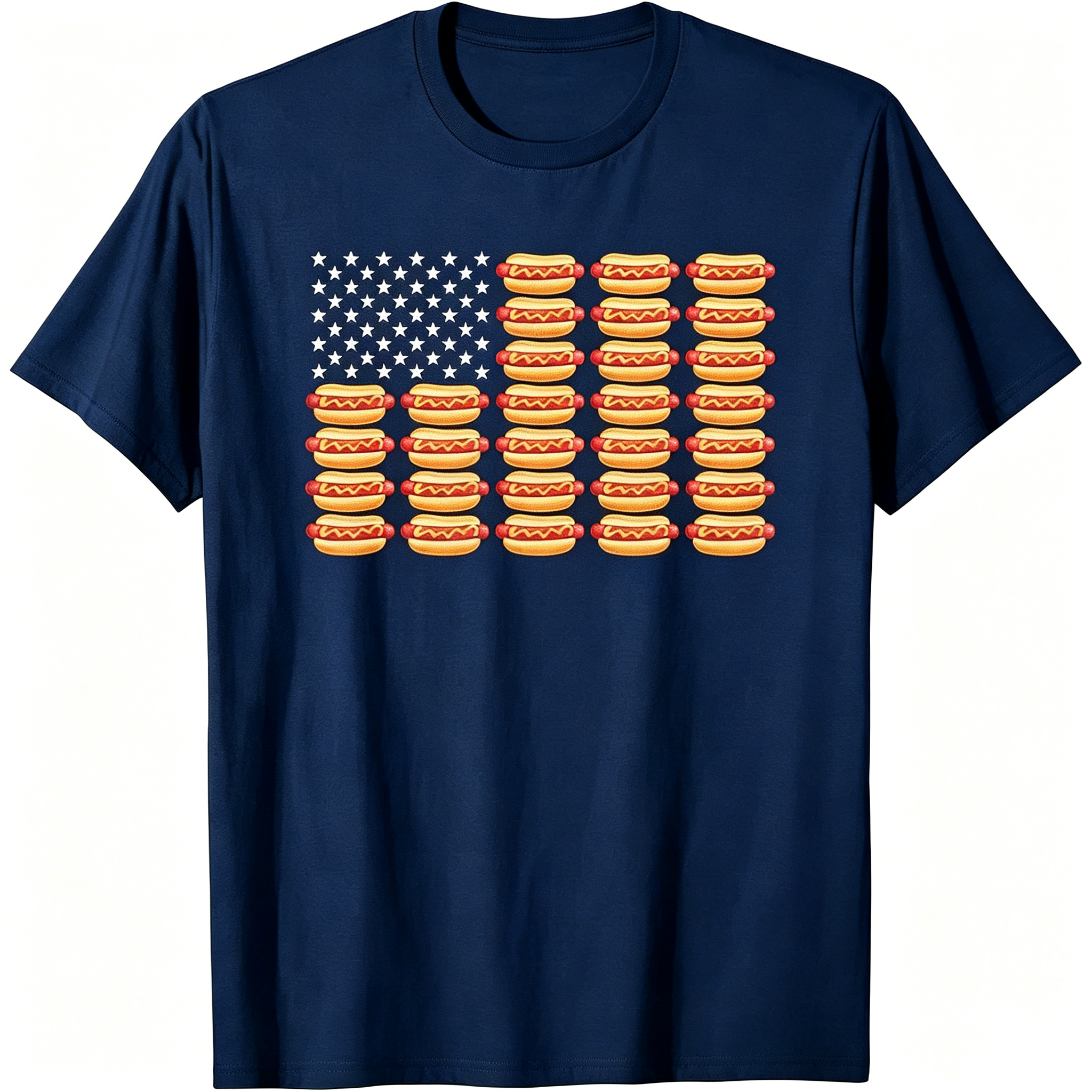 Hot Dog American Flag July 4th T-Shirt T-Shirt