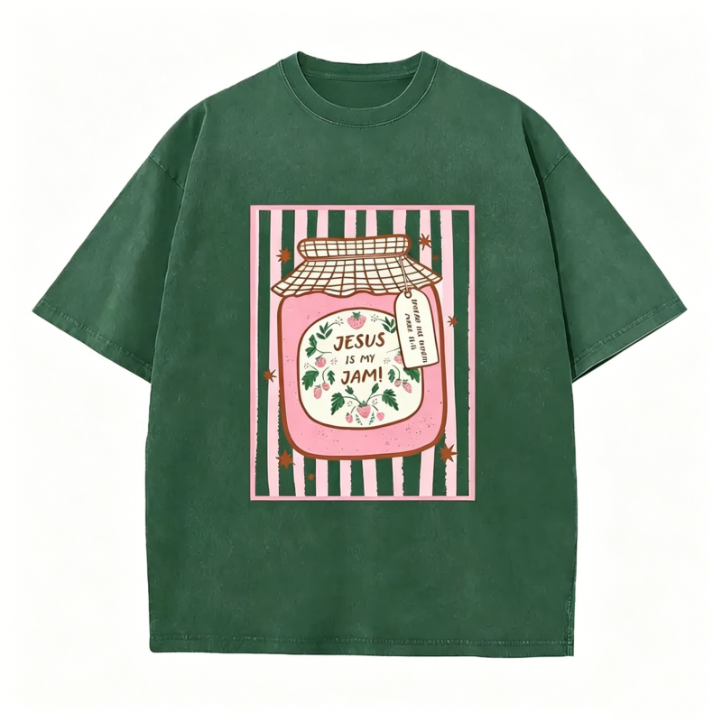 Jesus Is My Jam Strawberry Jam Jar Graphic T-Shirt