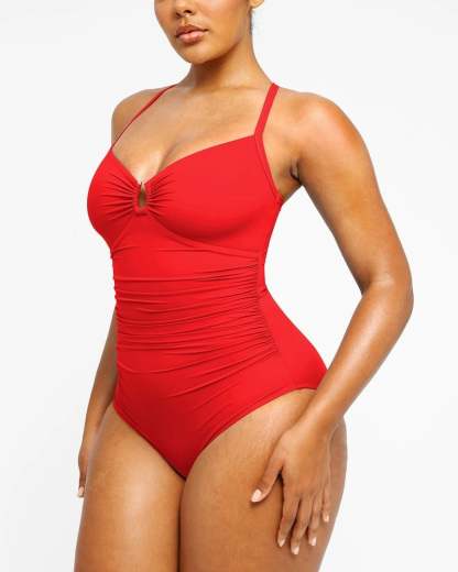 🔥LAST DAY 45% OFF - 💕2025 HOT SALE Smart Sculpt U-Ring Cut Out Shaping Swimsuit 🩱