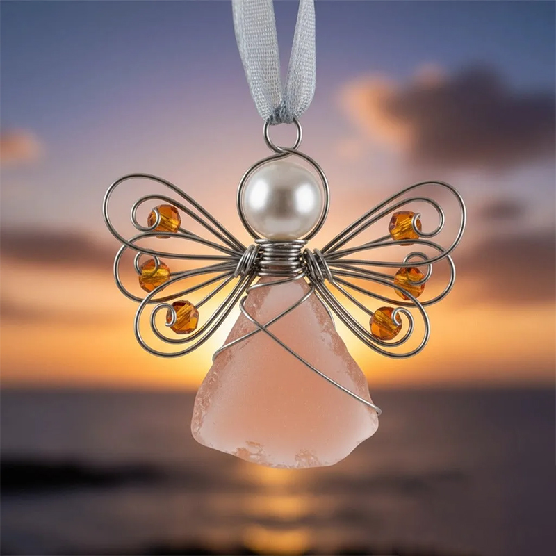 🌊Handmade Sea Glass Angel Ornament(Buy 6 Free Shipping Now)