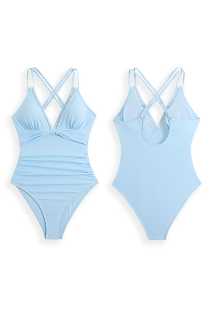 Women Slimming V Neck One Piece Swimming Suit | Swimsuit12