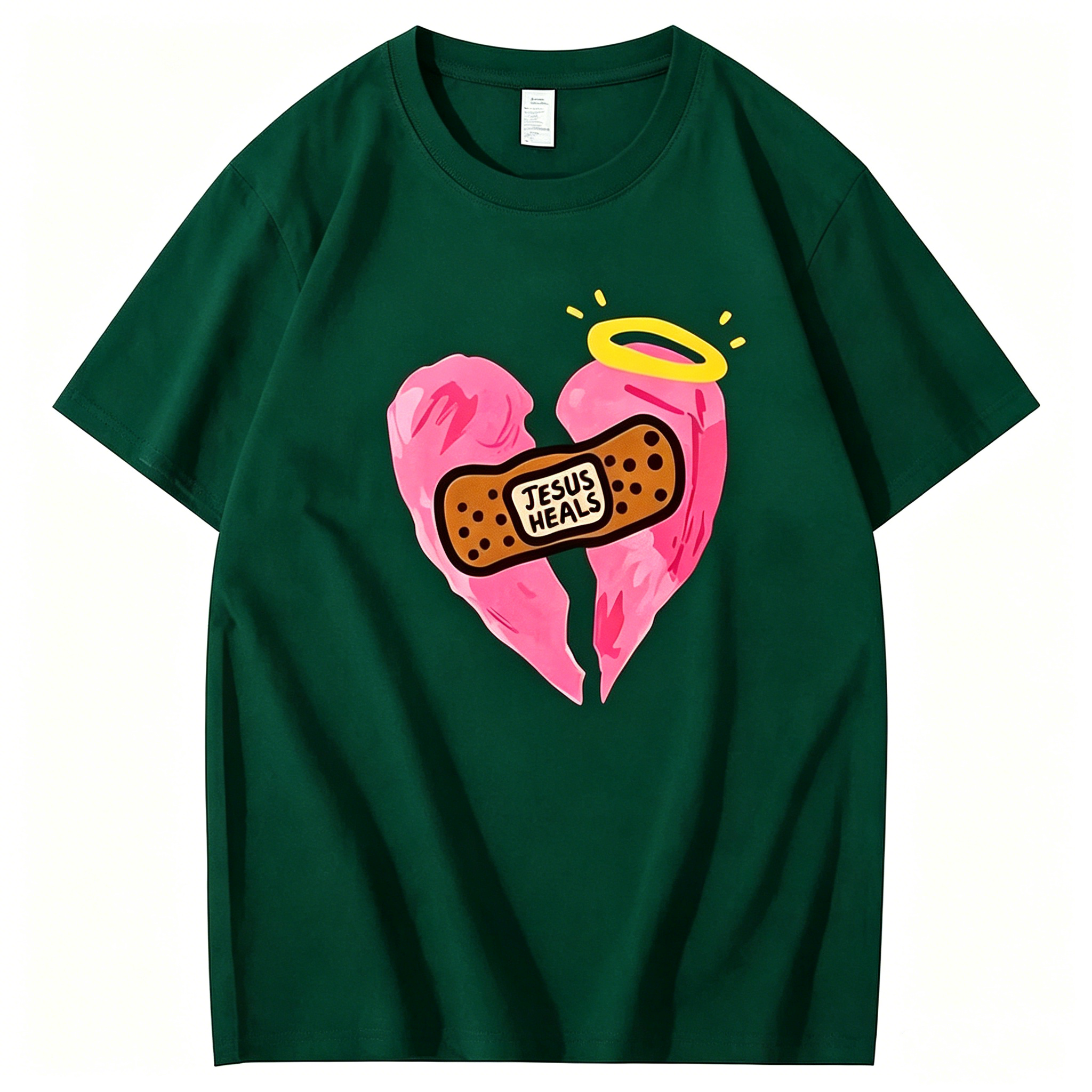 "Jesus Heals Christian Cotton Summer" T-Shirt