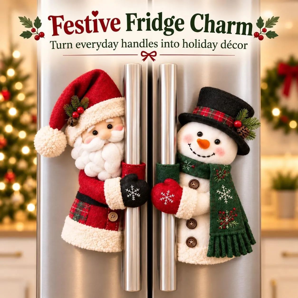 🎅☃️ Santa & Snowman Handle Huggers &ndash; Christmas Kitchen Decor