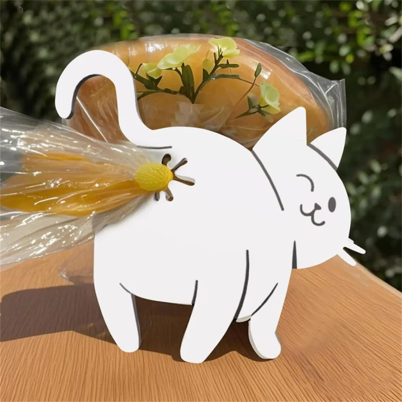 3 Pcs Cat Butt Bread Clip - 3D Printed Humorous Kitchen Gadget - Plastic Bag Holder for Bread & Snacks