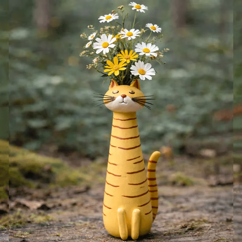 😸 Handcrafted Quirky Cat Vase