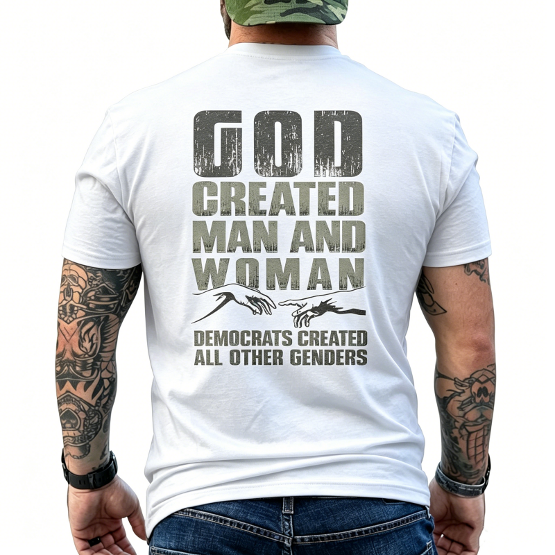 "God Created Man And Woman" T-Shirt