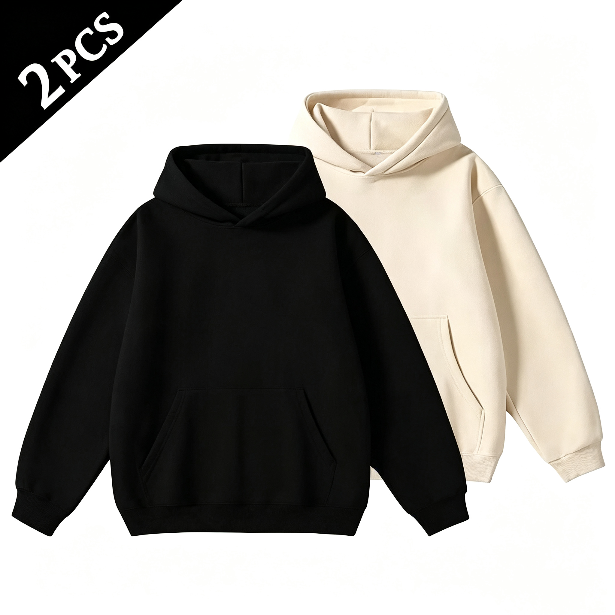 2-Pack Cotton Blend Hoodie – Soft Breathable Regular Fit