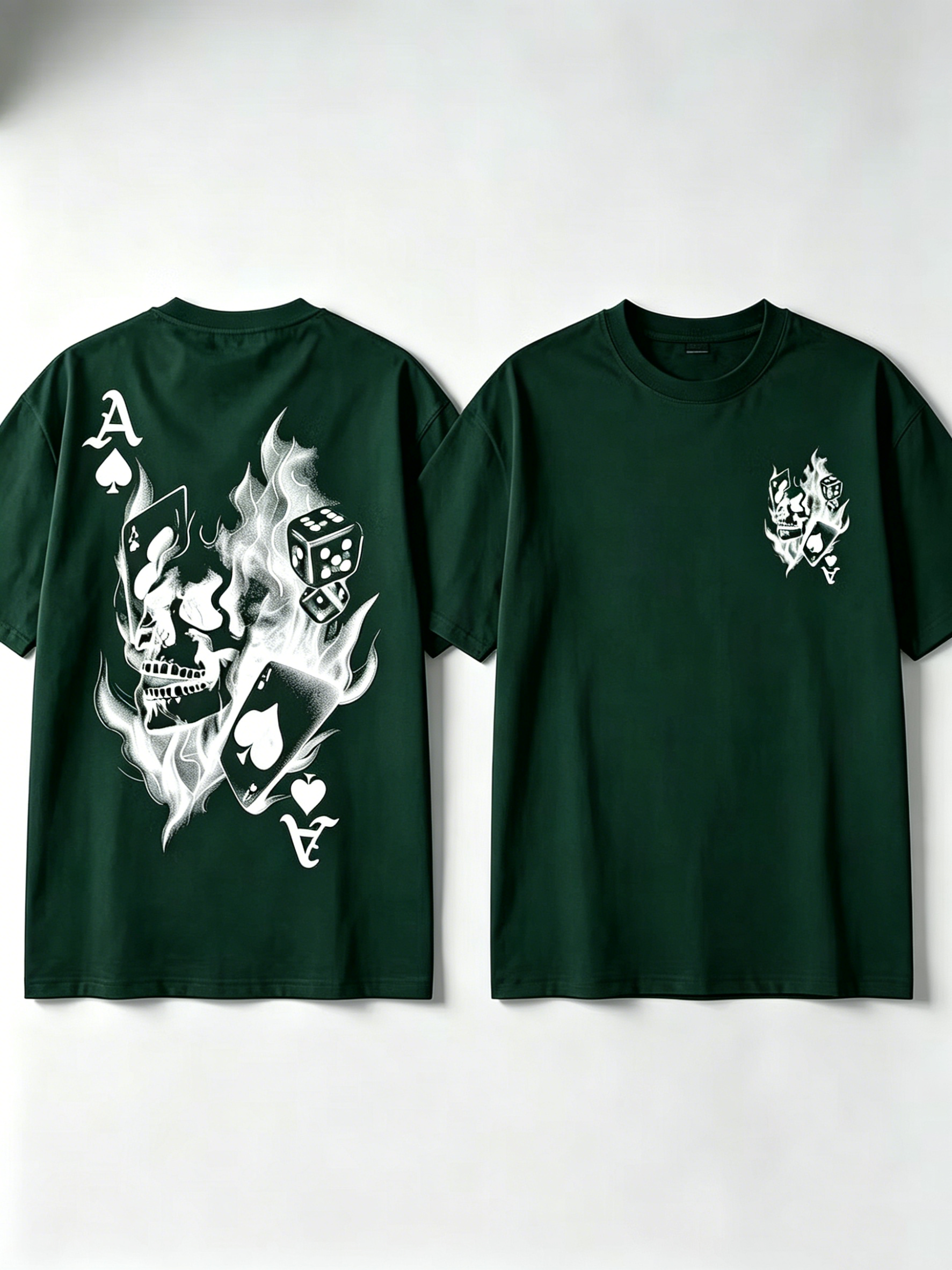 Skull Playing Card Graphic Print T-Shirt