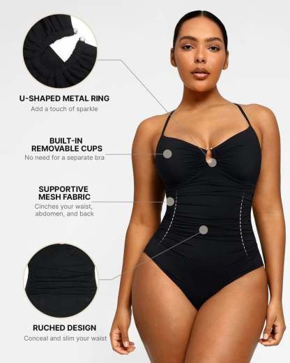 🔥LAST DAY 45% OFF - 💕2025 HOT SALE Smart Sculpt U-Ring Cut Out Shaping Swimsuit 🩱