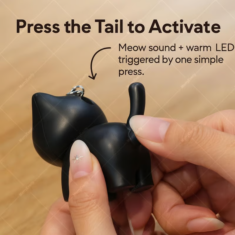 🔥New Year Sale 49% OFF🌙 Black Cat Night Light Keychain