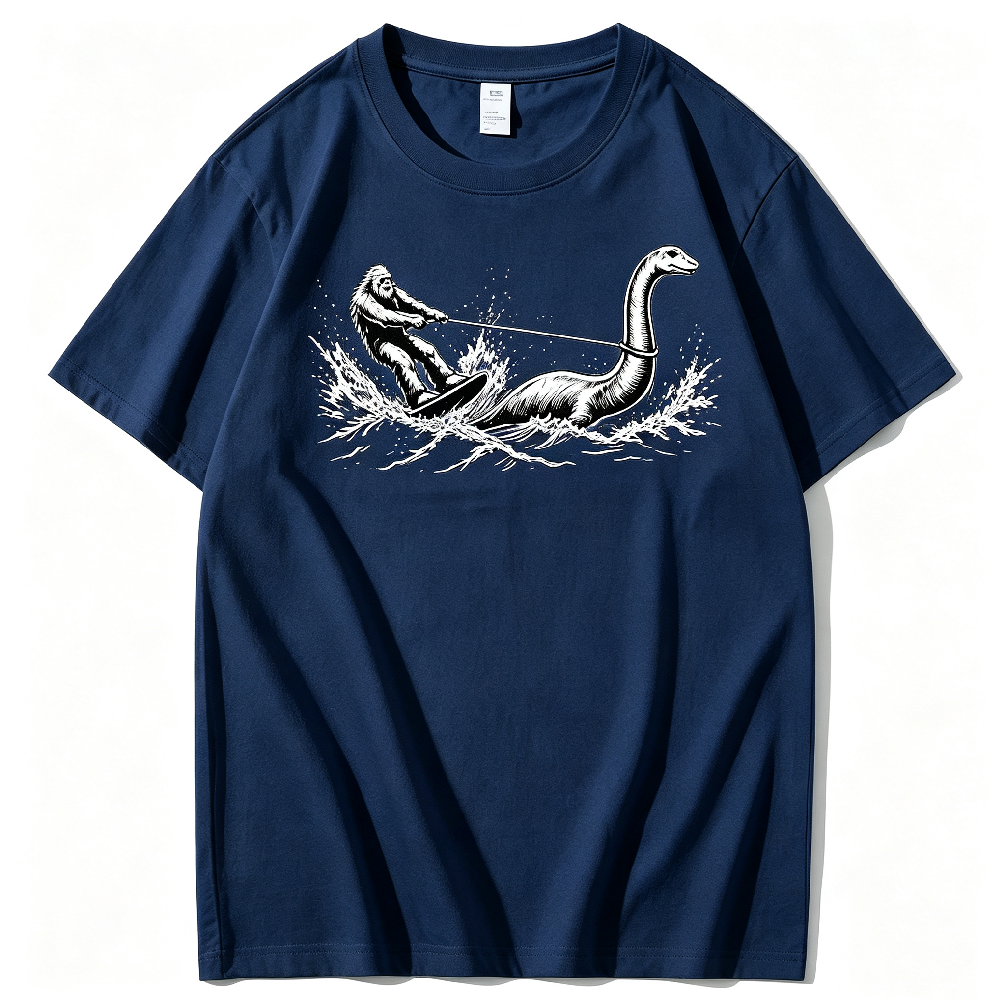 Funny Bigfoot Loch Ness Monster 100% Cotton T-Shirt