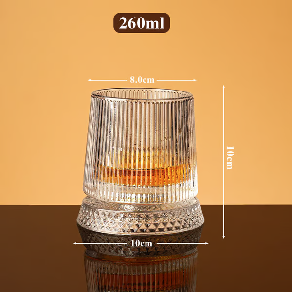 Rotating Crystal Whiskey Tumbler Glass