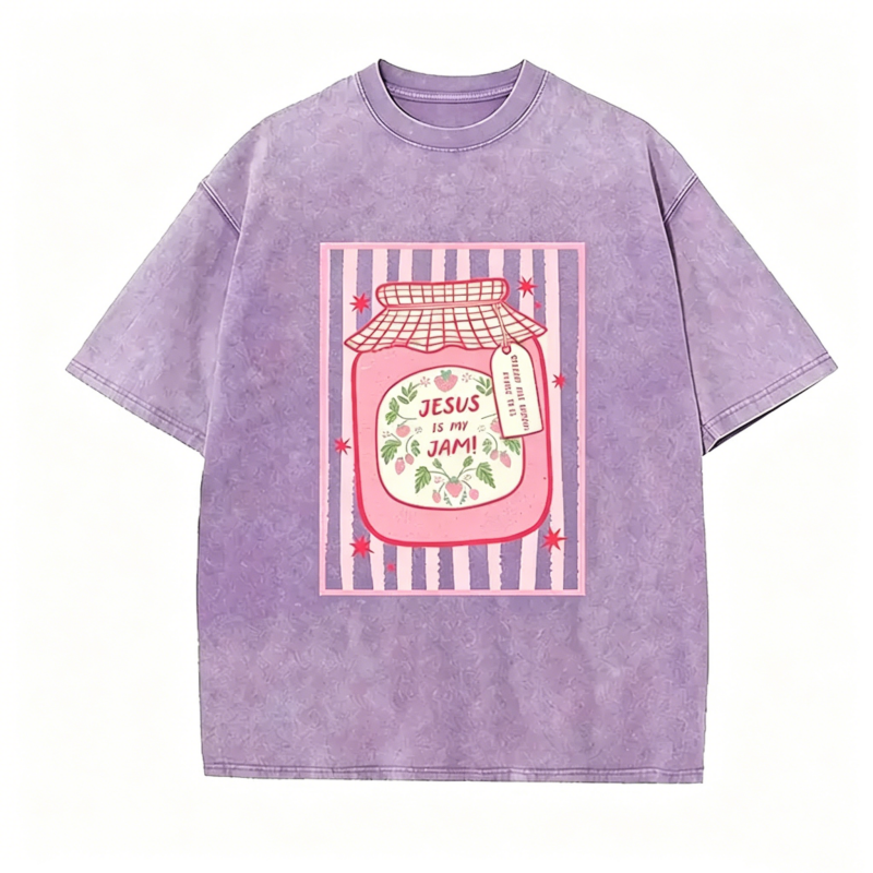 Jesus Is My Jam Strawberry Jam Jar Graphic T-Shirt