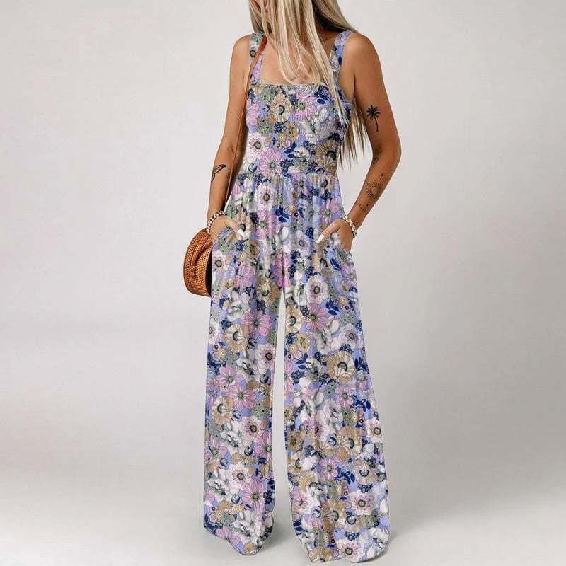 🔥Last Day 49% OFF -✨ 2025 NEW Women’s Casual Print Sleeveless Overalls Jumpsuits💕