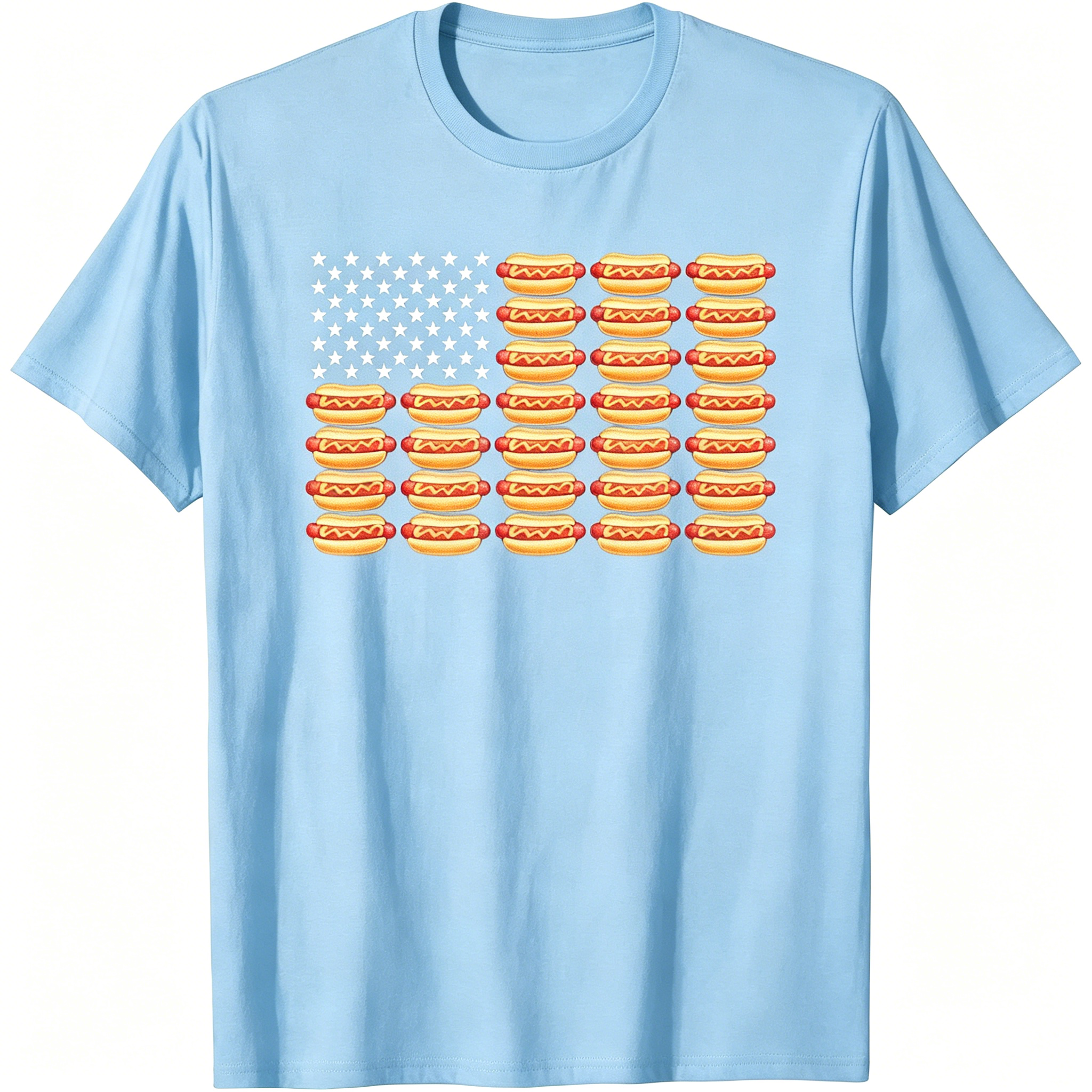 Hot Dog American Flag July 4th T-Shirt T-Shirt
