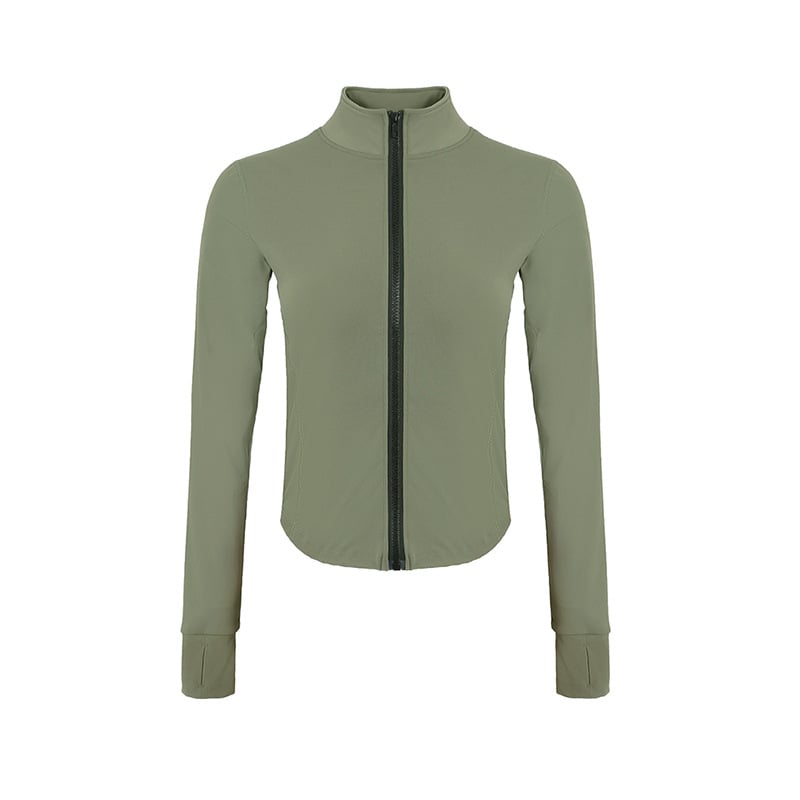  Women's Full Zip Lightweight Workout Jacket with Thumb Holes