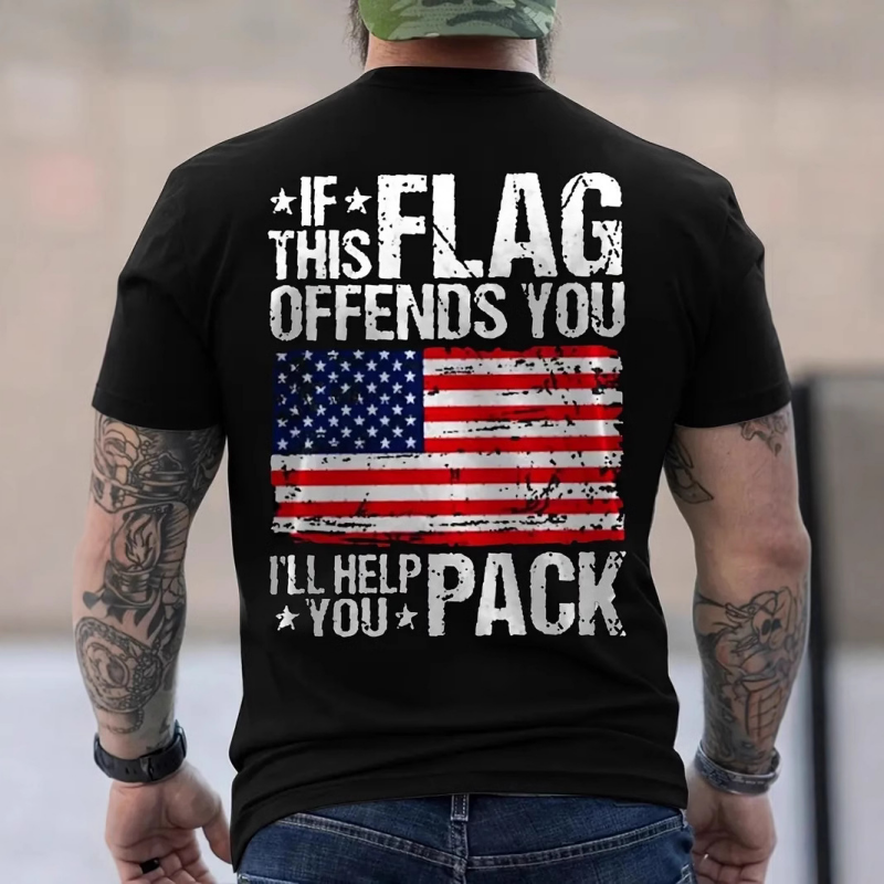 "If This Flag Offends You I'll Help You Pack" T-Shirt