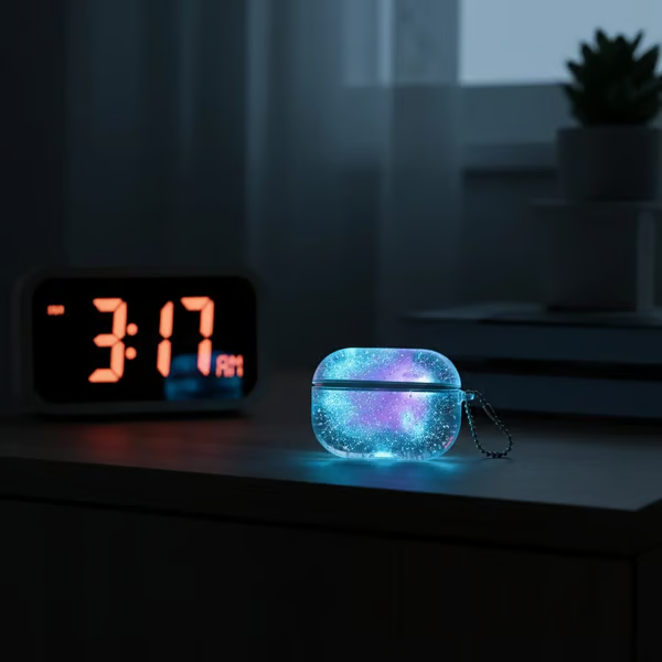 Luminous Glitter Quicksand AirPods Case – Glow-in-the-Dark Sparkle Cover