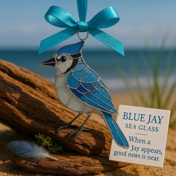 🌊Handmade Sea Glass Bird Acrylic Ornament