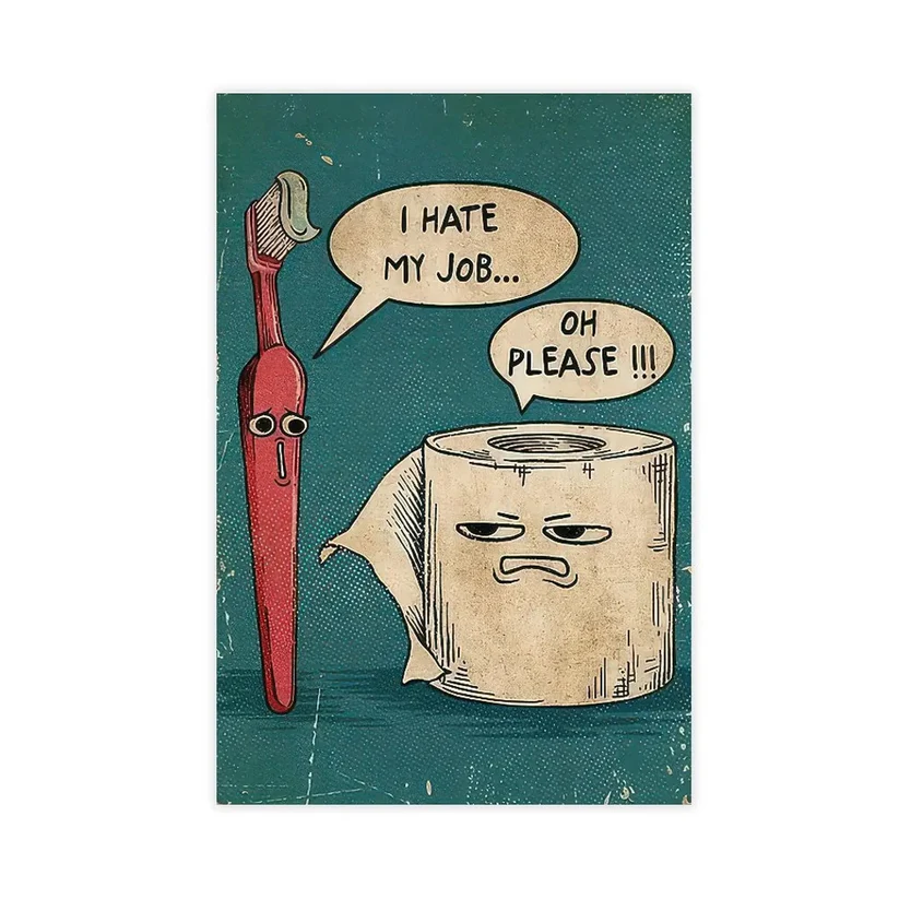 Humor Toilet Theme Bathroom Canvas Decor Print