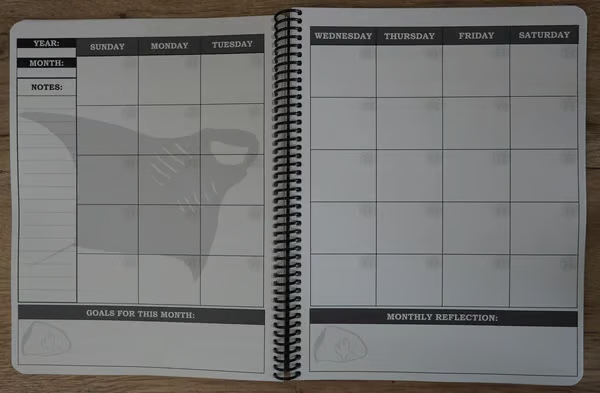 🔥🖤📚Themed Yearly Planner(✨Hardcover Book)