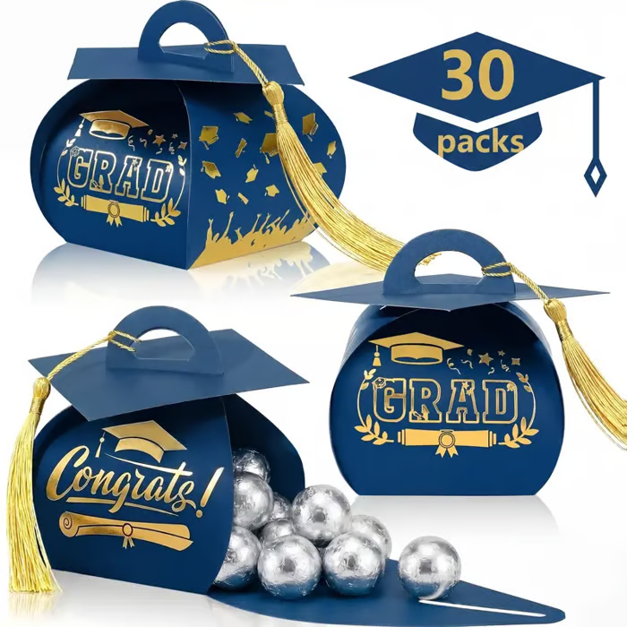 🔥Hot Sale 49% off🌟🎓 2026 Graduation Cap Party Gift Candy Boxes 30 pcs