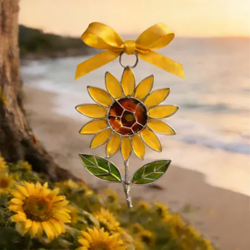 💐Handcrafted Sea Glass Flower Sun Catchers
