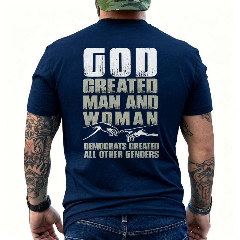 "God Created Man And Woman" T-Shirt