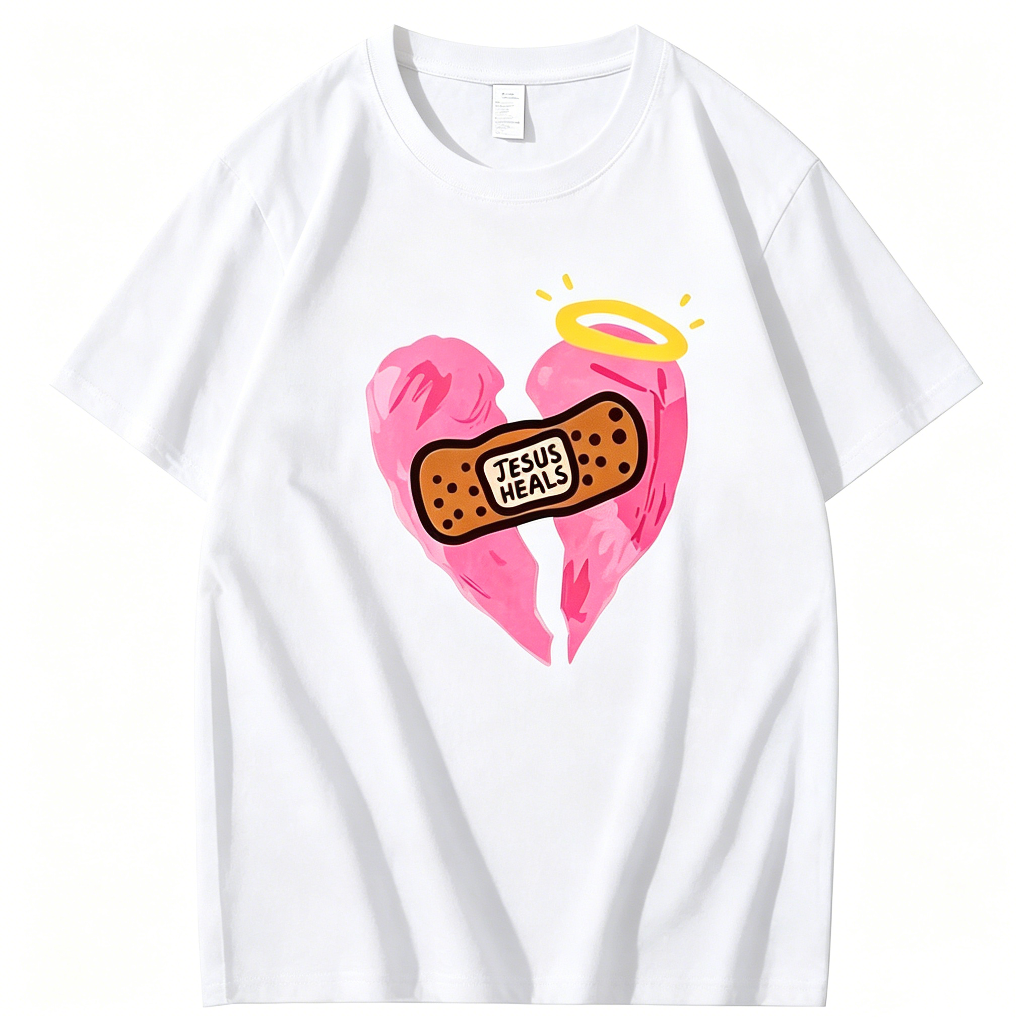 "Jesus Heals Christian Cotton Summer" T-Shirt