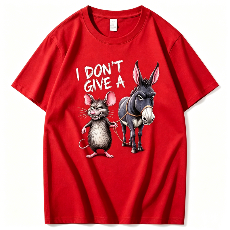 "I Don't Give A Rats Ass Mouse & Donkey" T-Shirt