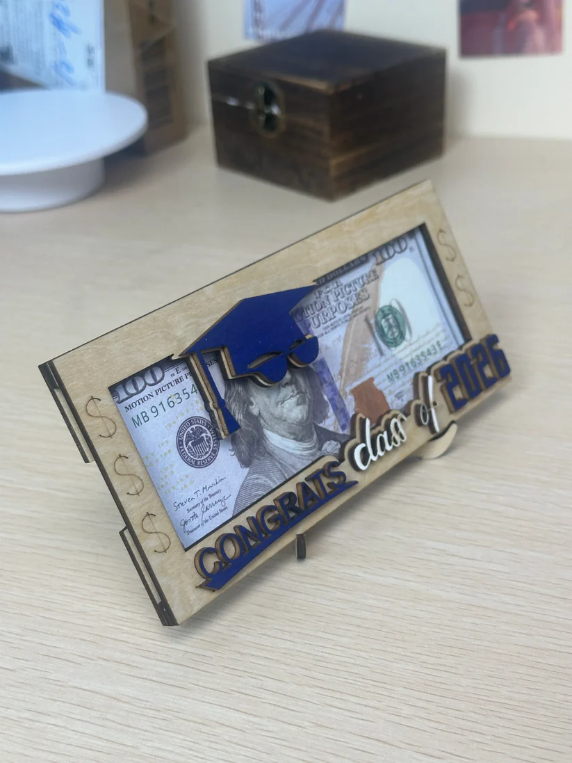 Graduation 2026 Money Holder-Unique Wooden Cash Gift Box for Class of 2026, Creative Graduation Gift for Seniors