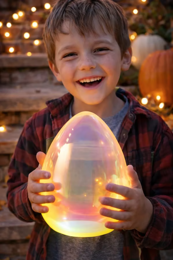 🎁Easter Decor - Glowing Pearlescent Glass Egg Trio with Fairy Lights