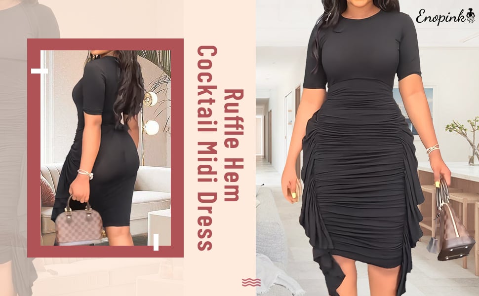 Women Ruched Bodycon Mini Dress