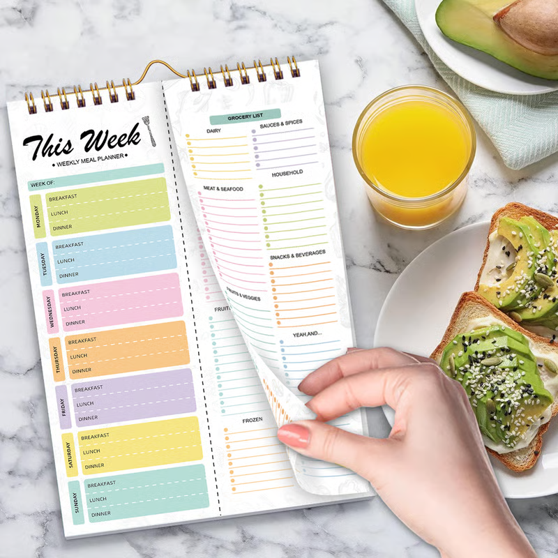 Handmade Bound Weekly Detachable Diet Plan Sheet