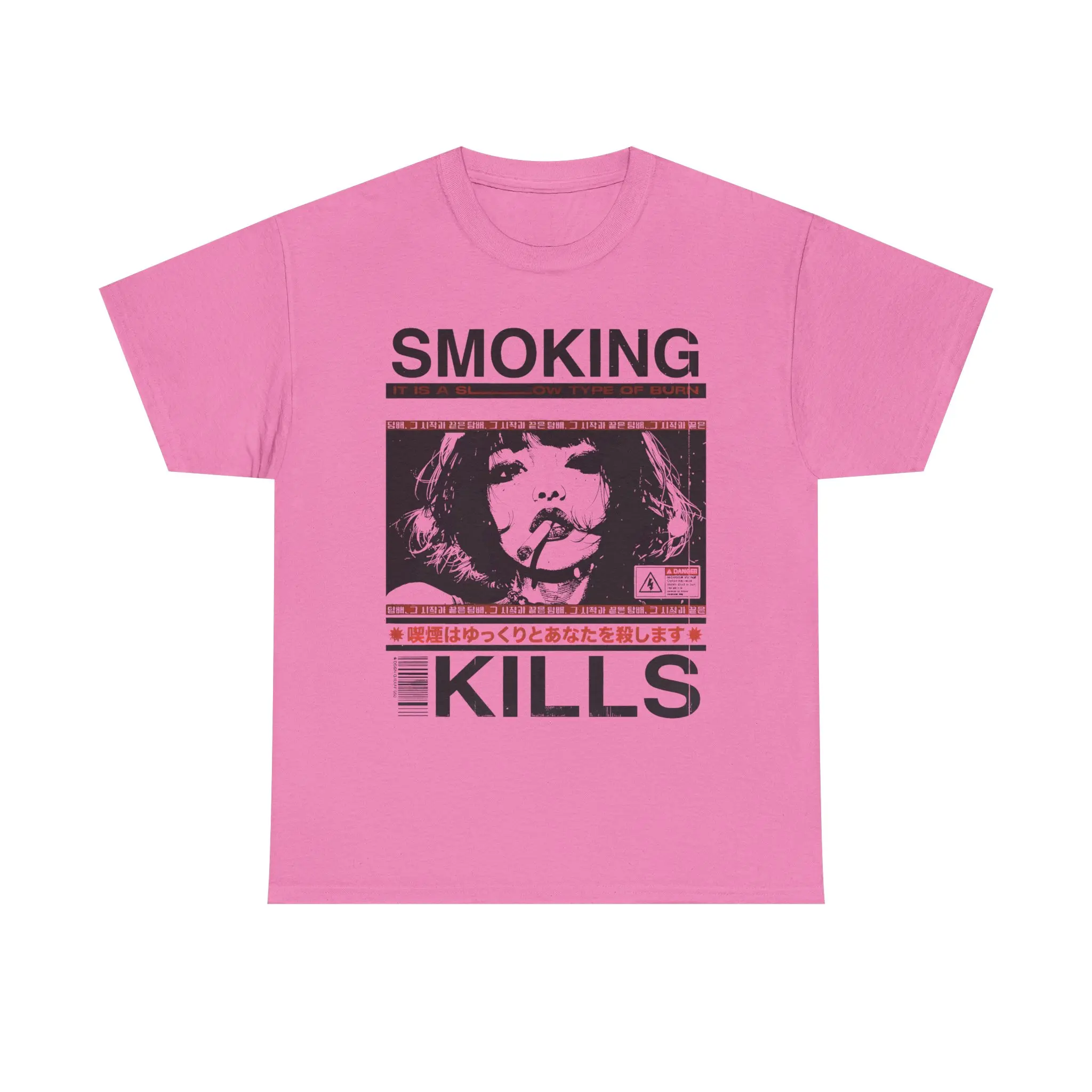 Smoking Kills Retro Manga Style Graphic T-Shirt