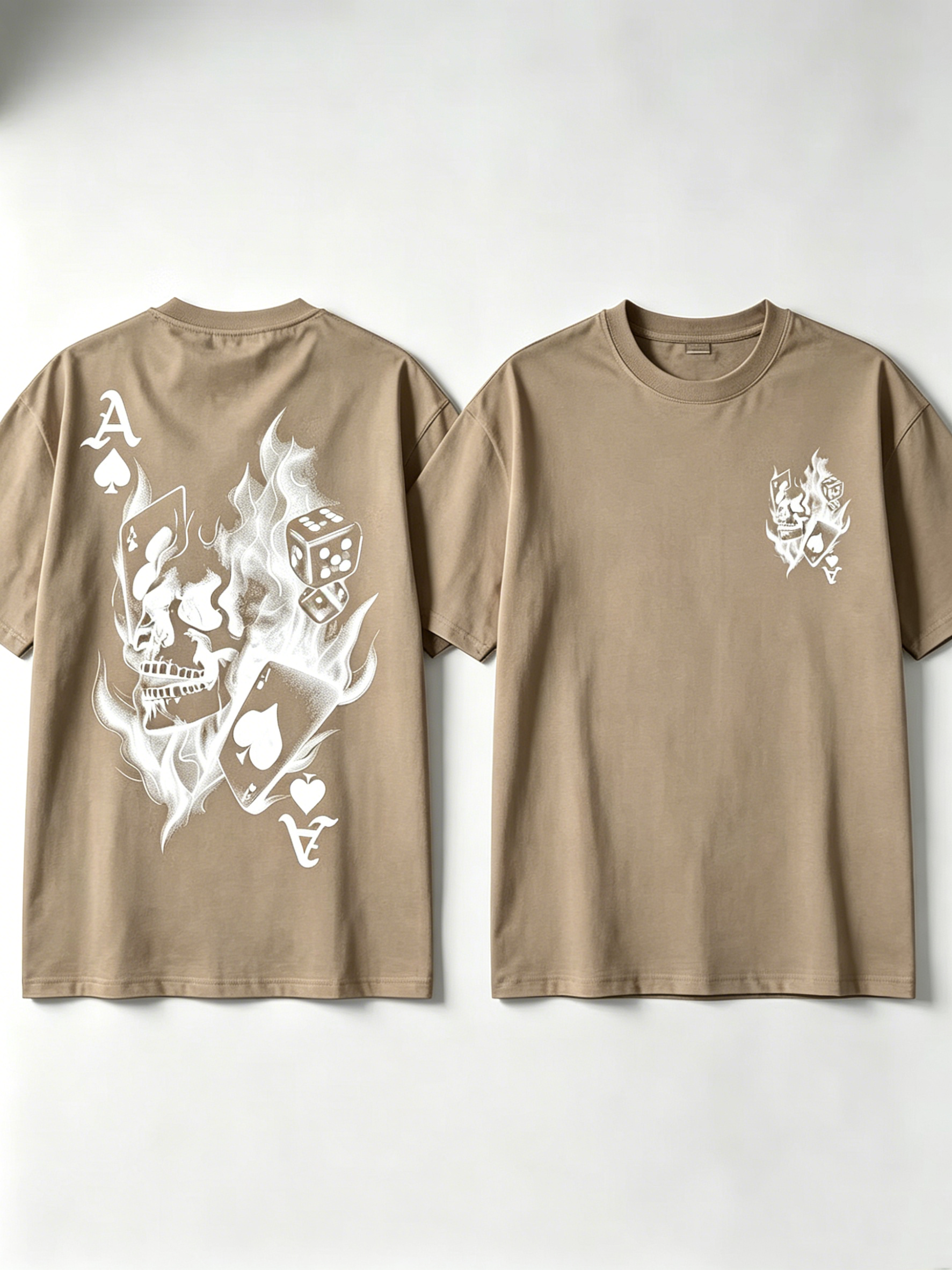 Skull Playing Card Graphic Print T-Shirt