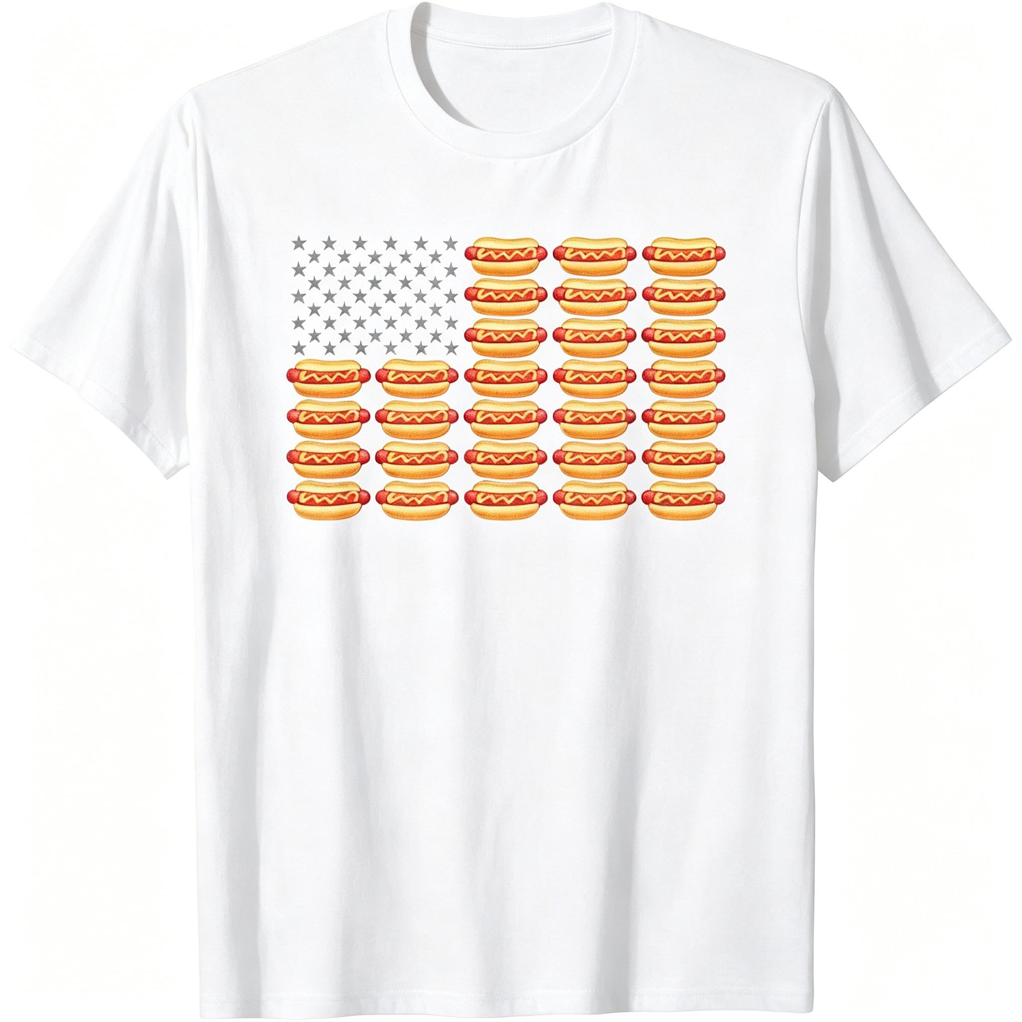 Hot Dog American Flag July 4th T-Shirt T-Shirt