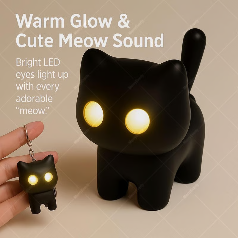 🔥New Year Sale 49% OFF🌙 Black Cat Night Light Keychain