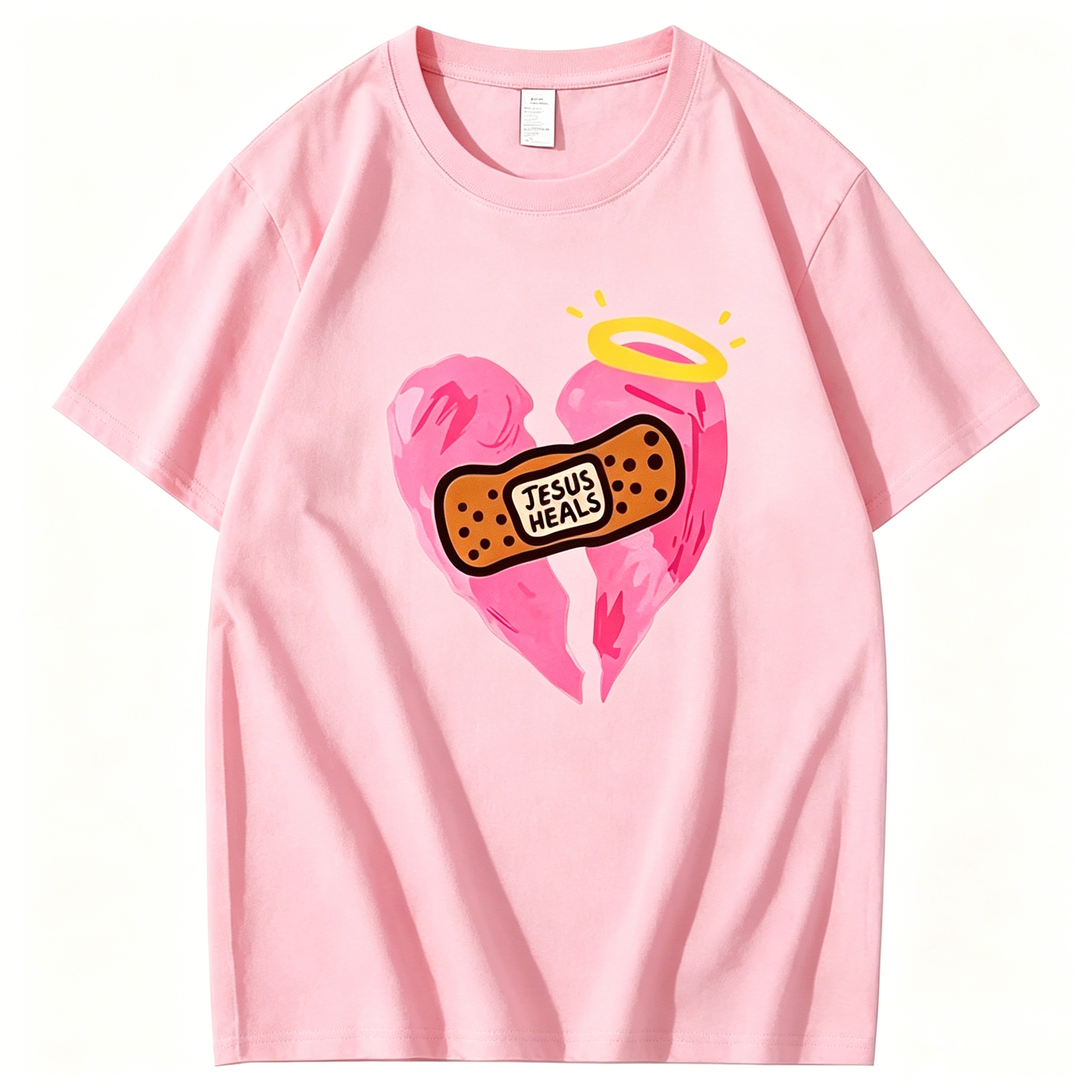 "Jesus Heals Christian Cotton Summer" T-Shirt