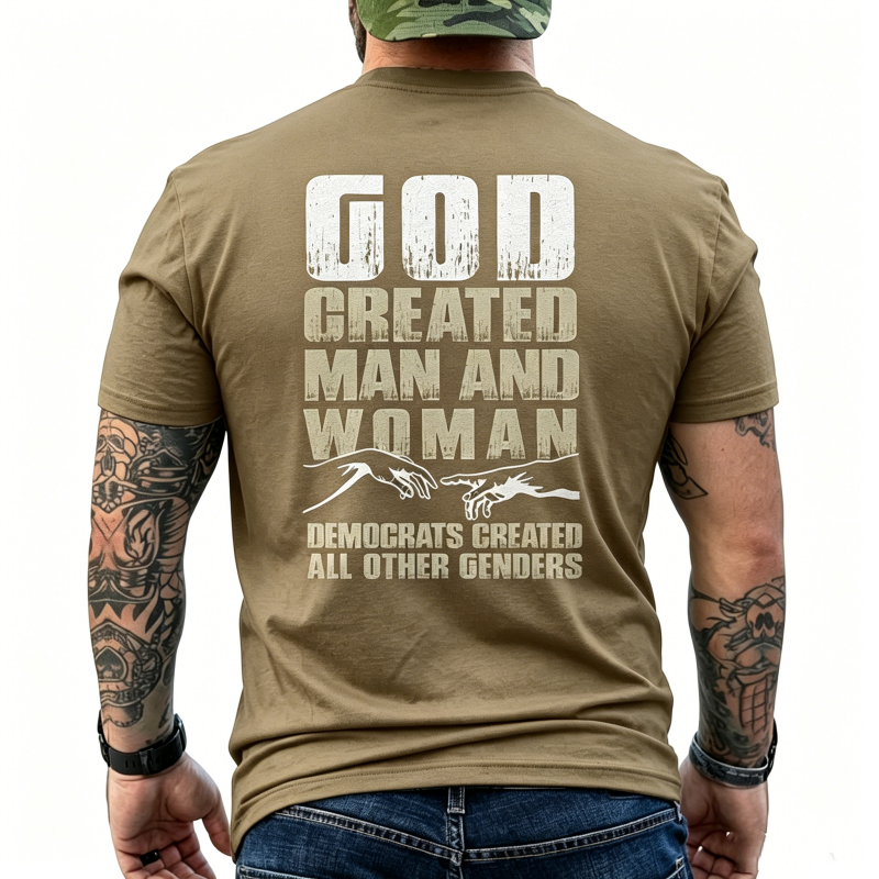 "God Created Man And Woman" T-Shirt