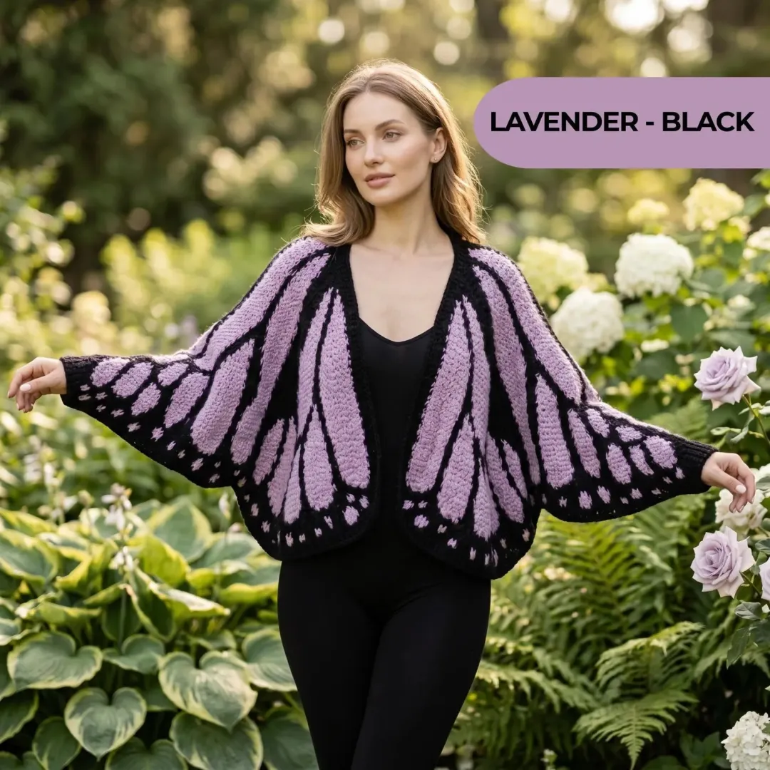 Monarch Butterfly Cardigan – Handcrafted Statement Piece 🦋