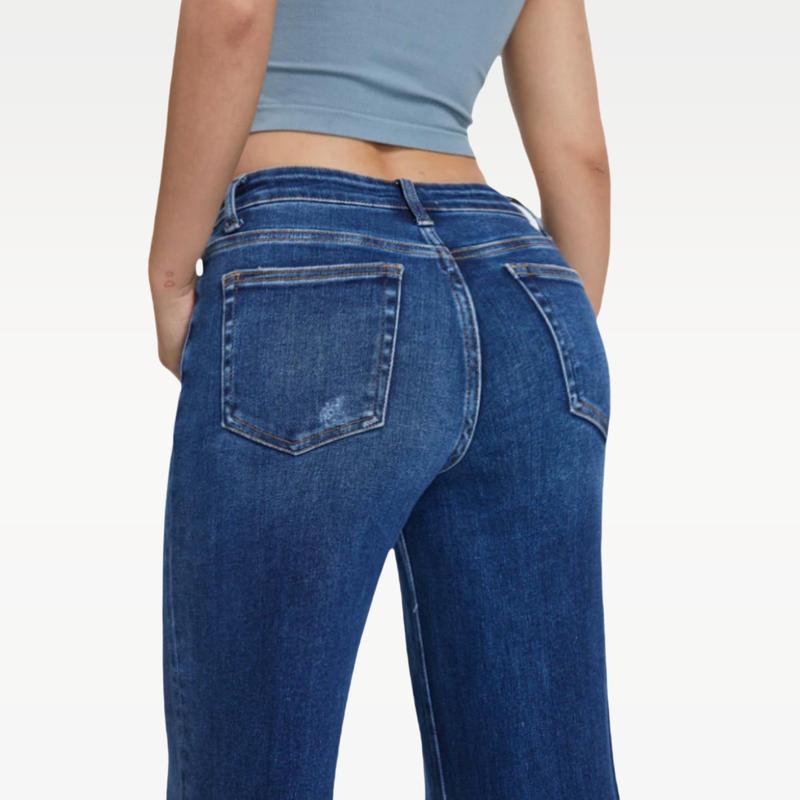 ⏰LAST DAY HALF PRICE💥High Rise Vintage Wash Tummy Control Top Straight Leg Jeans
